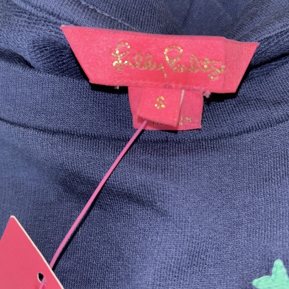 Lilly Pulitzer Rami Long Sleeve Low Tide Navy Good Vibes Sweatshirt NWT S L XL - Picture 4 of 7